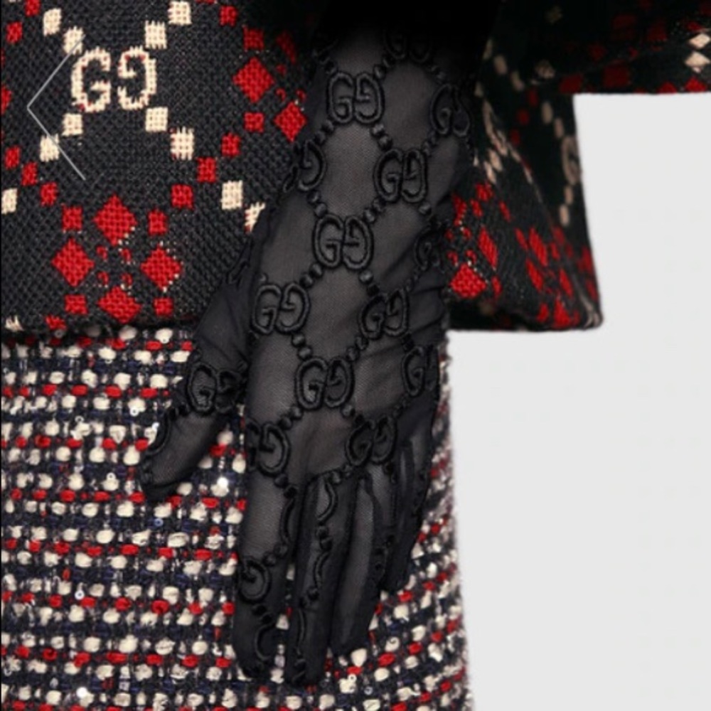 Tulle gloves with GG motif